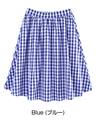 ギンガムチェックフレアスカート