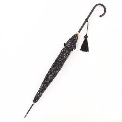 パラソル　細革巻　ブラック　刺繍02