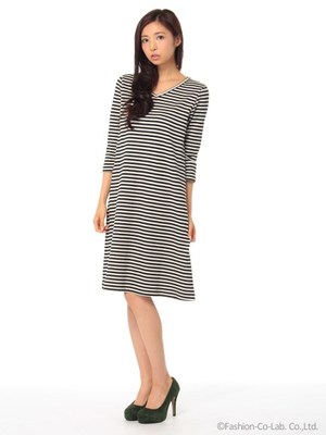 C.天竺ボーダーワンピ