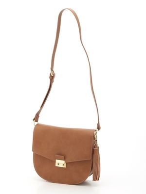 タッセル付ラウンドショルダーバッグ