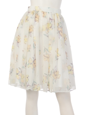 オリジナル油絵フラワー柄スカート