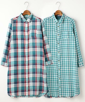 リバーシブルチェックシャツワンピース