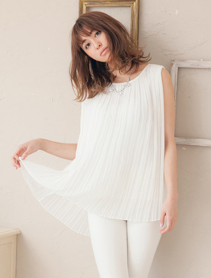 シフォンプリーツチュニック