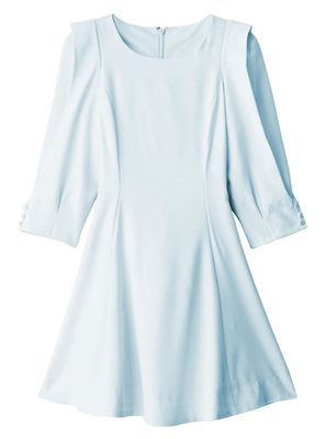 ウエストリボンシアーショルダーワンピース