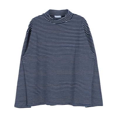 ハイネックピンボーダートップ