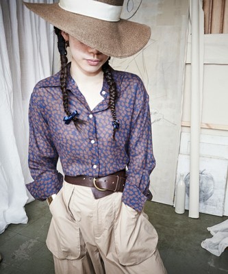 スクエアプリントレギュラーシャツ