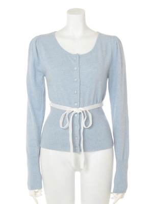 ベロアリボンアンゴラショートカーディガン