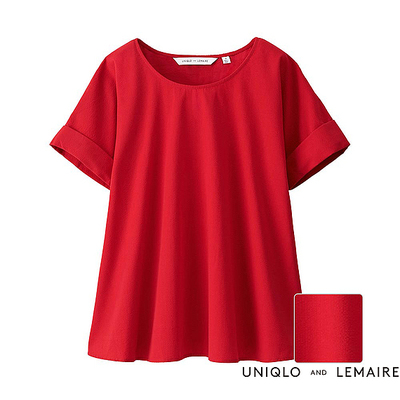 シアサッカーTブラウス(半袖)