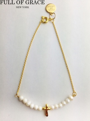 Pearl Cross Bracelet
