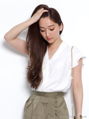 Vネックゆるシャツブラウス