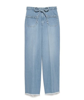 三つ編みデニムバギーパンツ