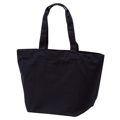 撥水オーガニックコットンファスナー付きトート・大　ネイビー