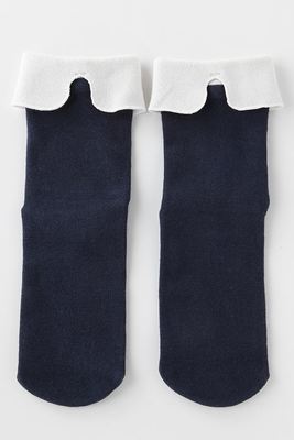 無地えり付きソックス