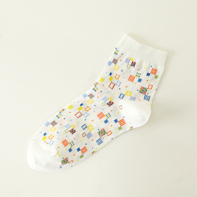 スクエア柄ショートソックス