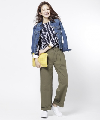 保湿機能/ワイドチノパンツ