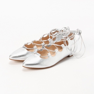 レースアップフラットシューズ