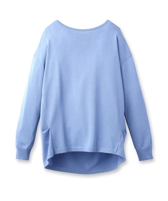 シャイニーボートネックニット