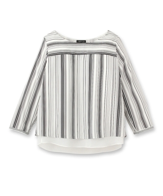 マルチストライプレイヤードブラウス