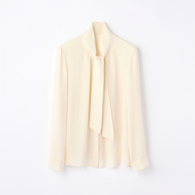 シフォンボウタイブラウス