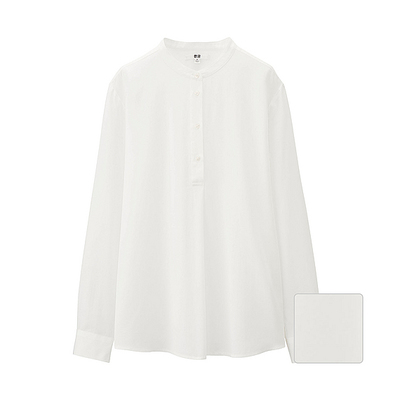 　レーヨンエアリースタンドブラウス（長袖）