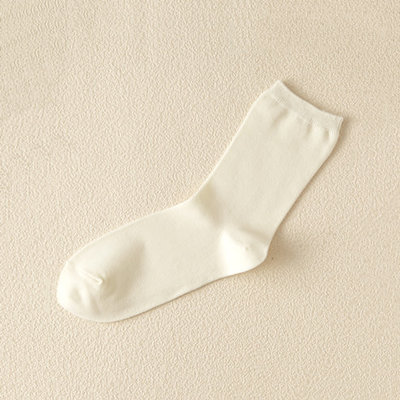 コットンブレンド無地ソックス