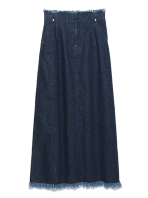 ロングデニムフリンジスカート