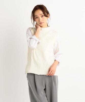 ワイドリブニットベスト