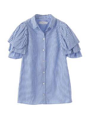 袖フリルブラウス