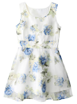 オーガンジーフラワーワンピース