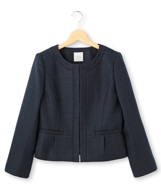 ラメツィードノーカラージャケット