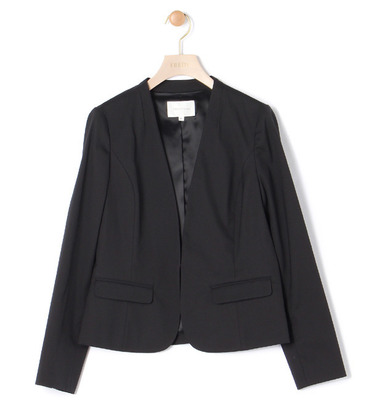 シャンブレーストレッチV字ジャケット