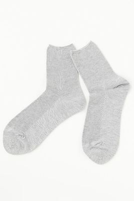 レーヨンシルク杢リブソックス16cm丈