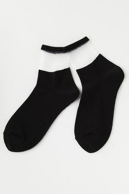 無地部分シースルーソックス