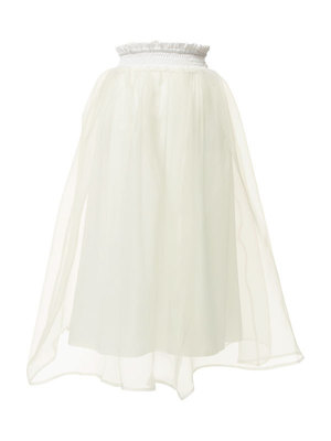 オーガンジーシアーフレアロングスカート