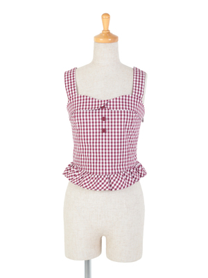 バックリボン裾フリルビスチェ/an another angelus