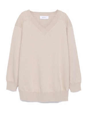 Vネックリブヨークプルオーバー