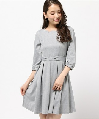 スカラップネックヒロインカットソーワンピース