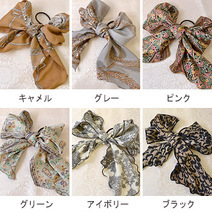 スカーフリボンのヘアゴム