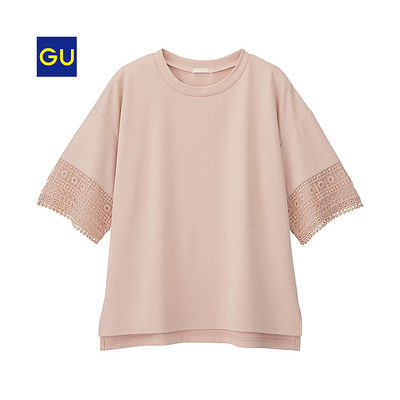 GU　レースワイドスリーブプルオーバー（５分袖）ＳＷ