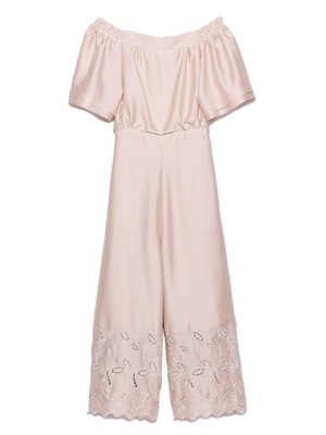 裾刺繍ロンパース