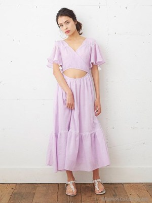 バイカラーカシュクールドレス