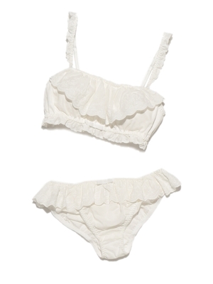 コットンレースブラ＆ショーツセット