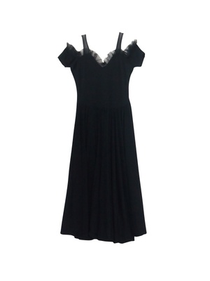 offshoulder tulle one-piece