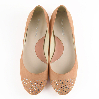 ラインストーンフラットパンプス