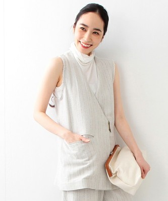 ヘリンボーン ノースリーブ ジャケット