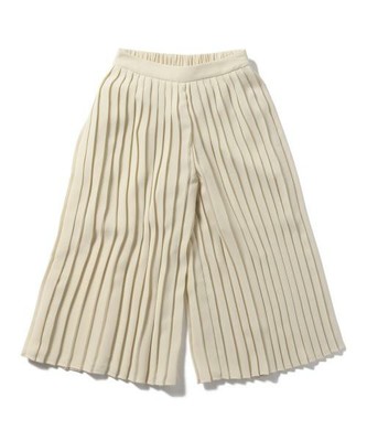 プリーツ ワイド クロップド ガウチョパンツ