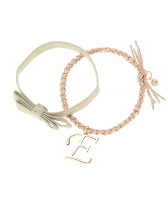 アルファベットモチーフつきセットヘアブレスレット