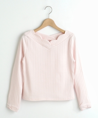 Vネックスカラッププルオーバー