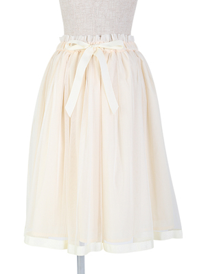 グログランリボン使いチュールスカート/F&A