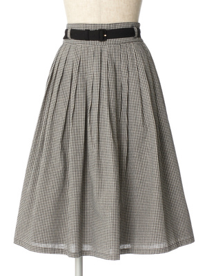 ベルト付きギンガムチェックタックスカート/an another angelus